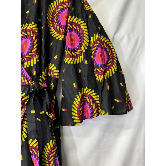 Boho sophistication cotton showstopper chic dramatic Bold pattern long wrap afri - Picture 3 of 12